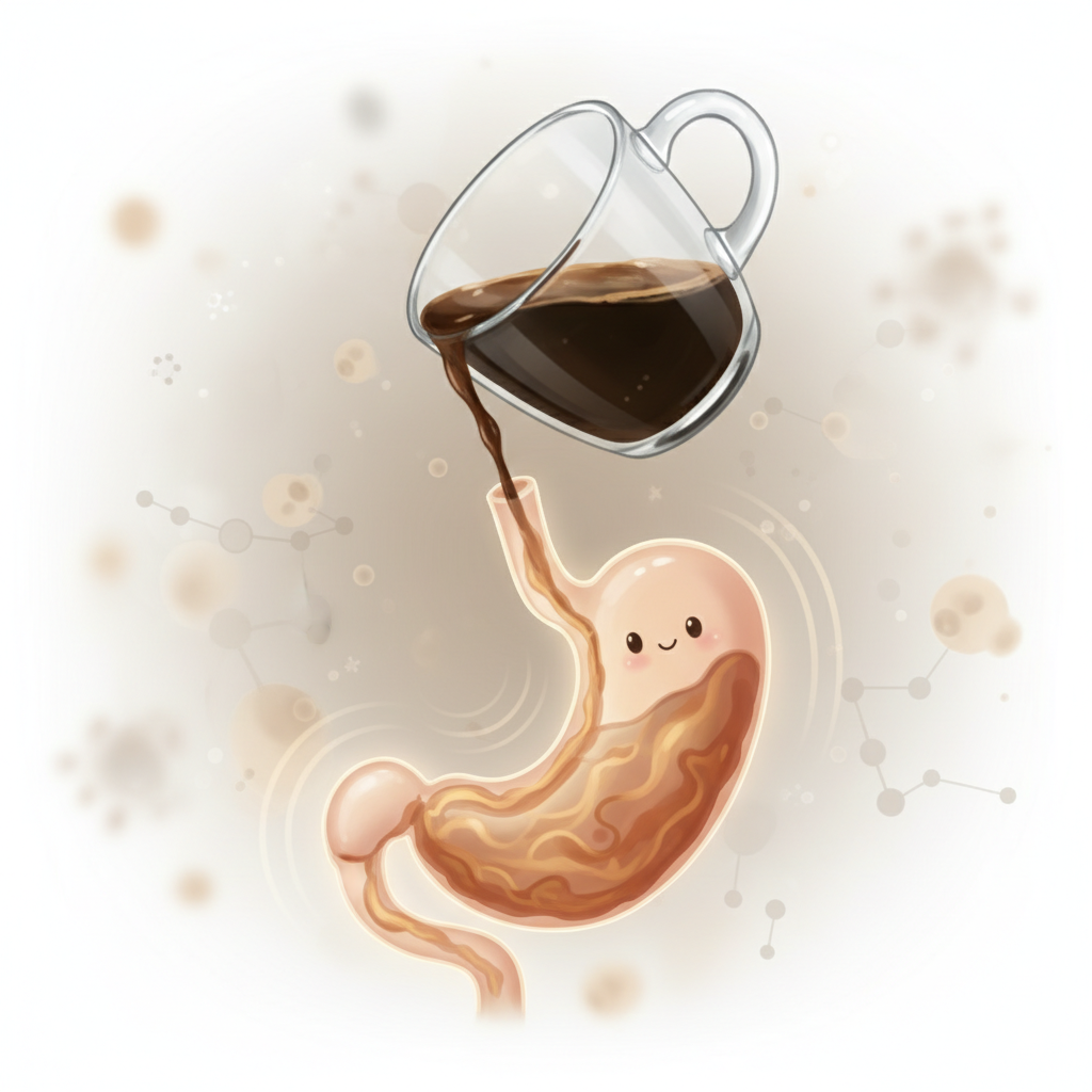 コーヒーで胃もたれする原因を解説するイメージ